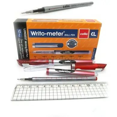 Ручка масляна CL Writo-meter пише 10 км, 0.5мм, червона, CELLO CL-8048-RD
