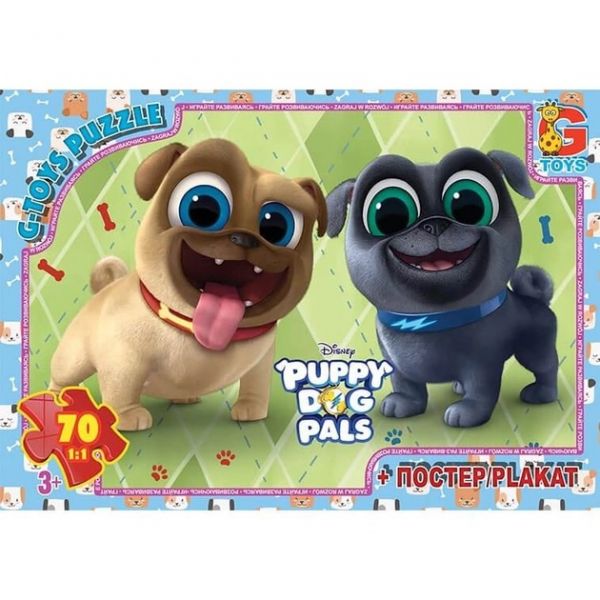 Пазли ТМ G-Toys із серії Веселі мопси Puppy Dog Pals 70 ел MD404