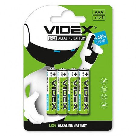 Батарейка лужна Videx LR03/AAA ціна за 1 шт