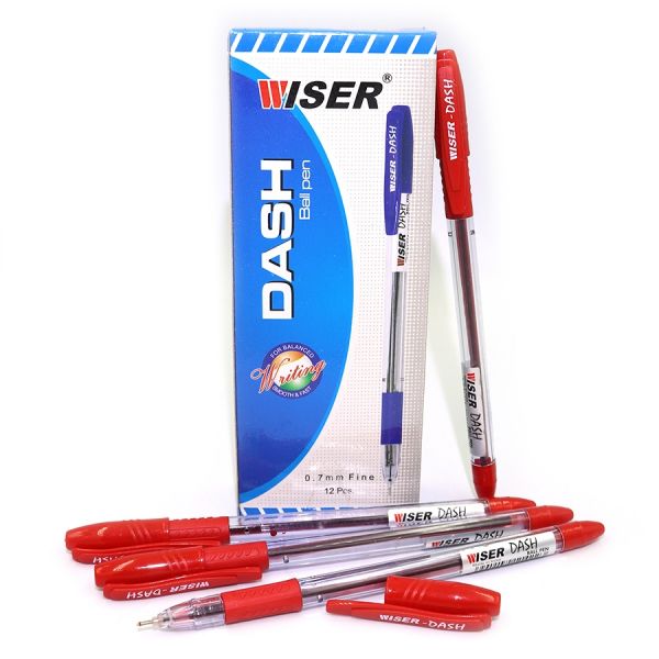 Ручка масляна Wiser "Dash 0,7 мм з грипом червона dash-rd