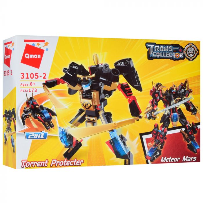 Дитяча іграшка конструктор Qman 3105 трансформер (робот+машинка), від 137дет., 6видів