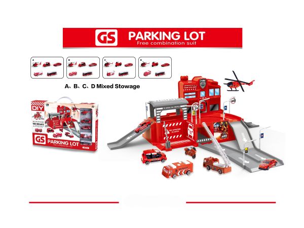 Дитяча іграшка автопаркінг гараж з пожежна станція CHENGMEI TOYS CM559-11 з машинками