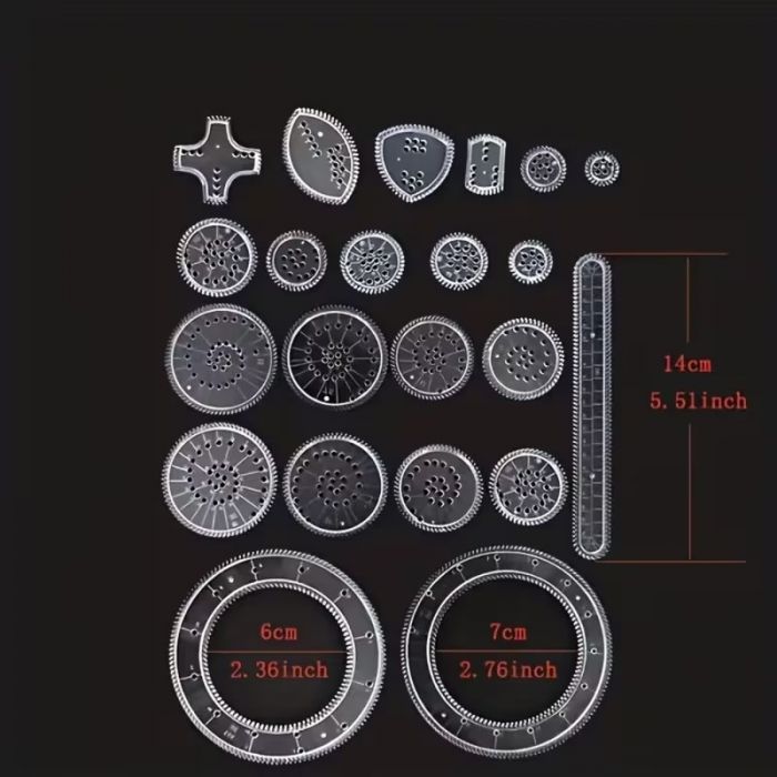 Іграшка лінійка спірограф для малювання спіральних візерунків (4553) набір 22 шт, ціна за набір, відео в описі 