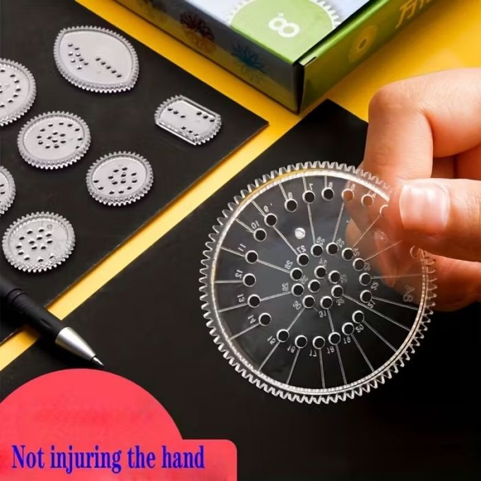 Іграшка лінійка спірограф для малювання спіральних візерунків (4553) набір 22 шт, ціна за набір, відео в описі 