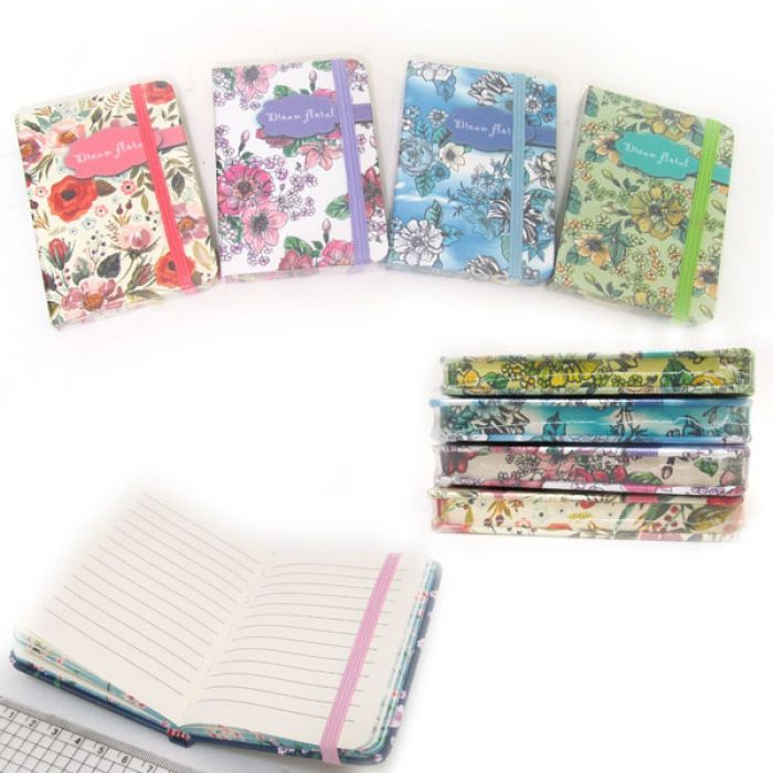 Блокнот на рез. Floral лін., кол.торец A7 P80 80g, 3490-A7-W, mix