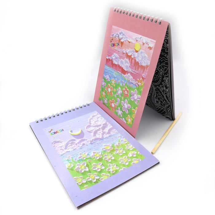 Скретчбук на спірали квіти P10,14*20CM, 20-2022-WH mix2 (відео в описі)