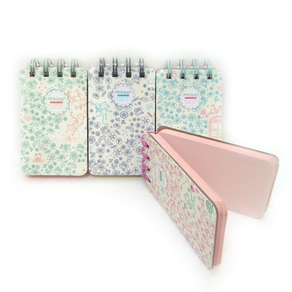 Блокнот на спіралі Monkeys 6,2*10см,P110, 80g, кольорові сторінки, mix 4 види 5693IMG