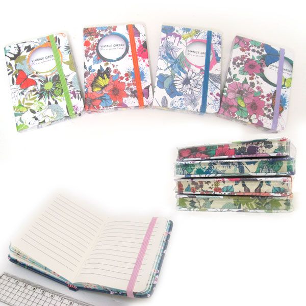 Блокнот на реpинці Vintage garden лінія, кольоровий торець, A7, P80, 80g,  7733-A7, mix