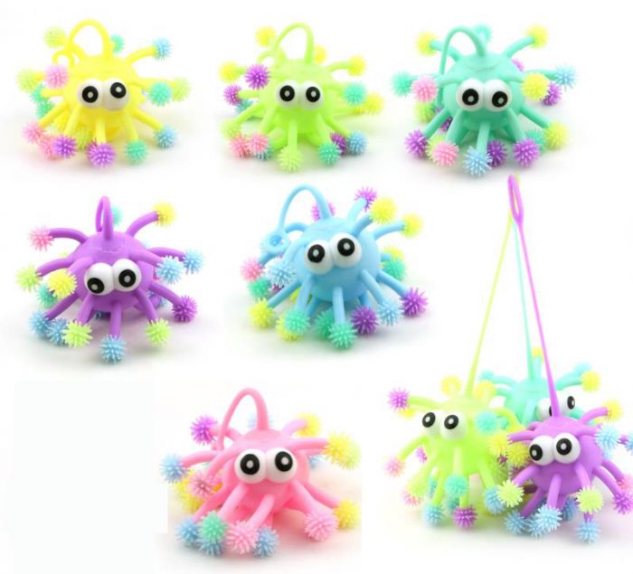 Дитяча іграшка антистрес тягнучка м'яч-стрибун лохматик восьминіжка ZE-S120