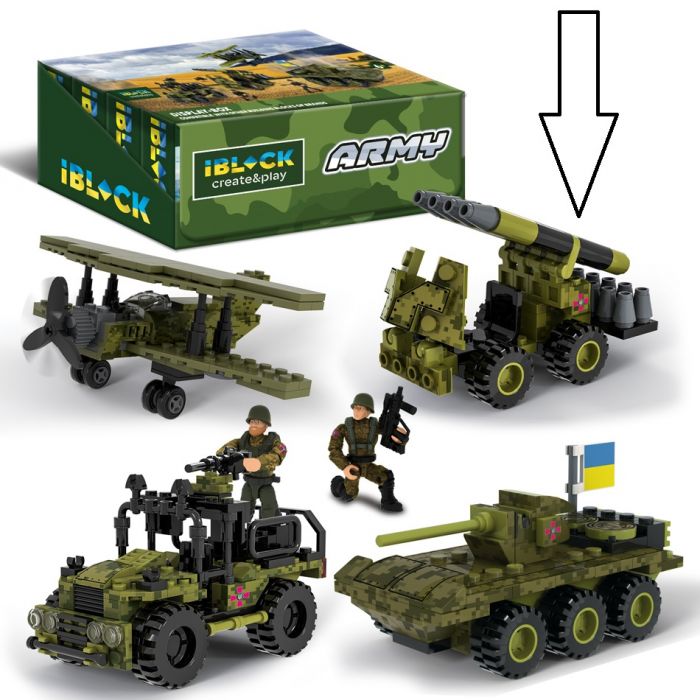 Дитяча іграшка конструктор військова ракетна установка 90 деталей IBLOCK PL-921-425(4)  Армія