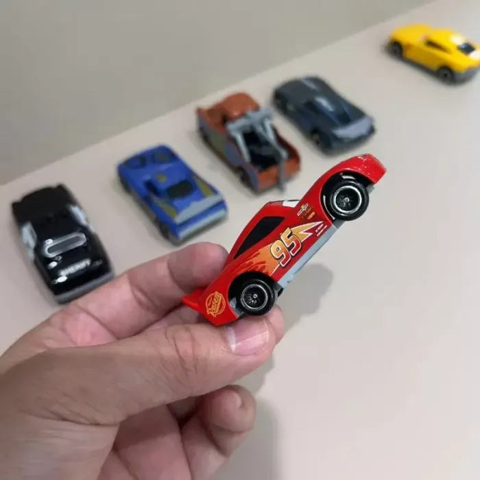 Дитяча іграшка машинка гонка 7 см, набір 6 шт (герой мультфільм тачки) 0176 метало - пластиковий корпус, ціна за набір