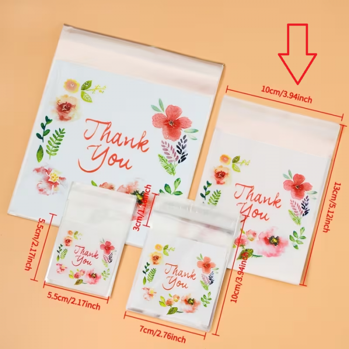 Пакувальний пакет (10 х 13 см) Thank You з клейкою стрічкою (4997) ціна за 1 шт