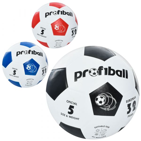 М'яч футбольний  розмір 5, матеріал поверхні гума, гладкий, вага 400г, арт VA 0014-1, 3 кольори в асортименті