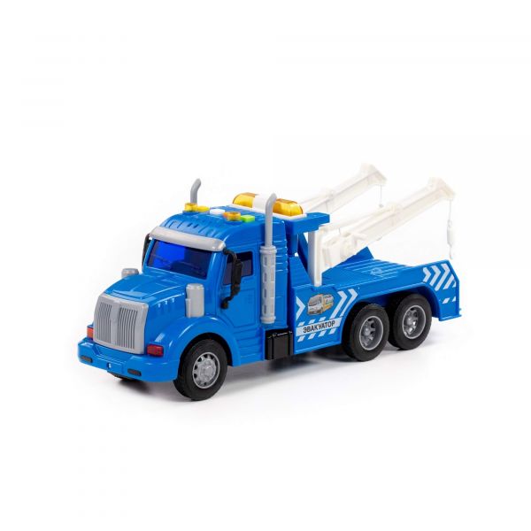 Дитяча іграшка машинка евакуатор 86570 Polesie інерційна світло звук синього кольору у коробці Дитяча іграшка машинка евакуатор 86570 Polesie інерційна світло звук синього кольору у коробці