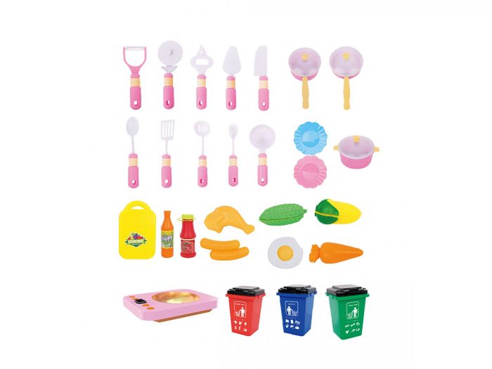 Дитяча іграшка кухонний набір з контейнерами для сміттся, зі світло і звуком 998-8A/B
