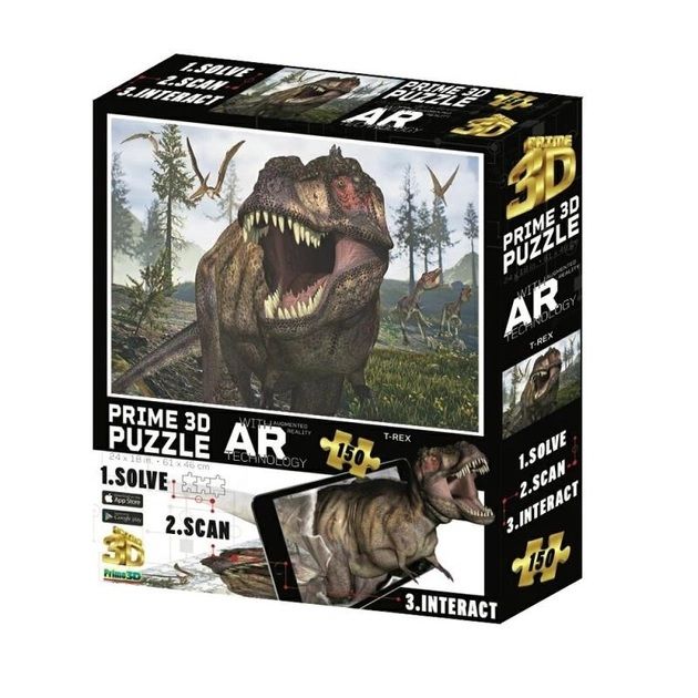 Пазл Prime 3D Динозаври AR 150 елементів  зі стереоефектом (доповнена реальність) 32500 