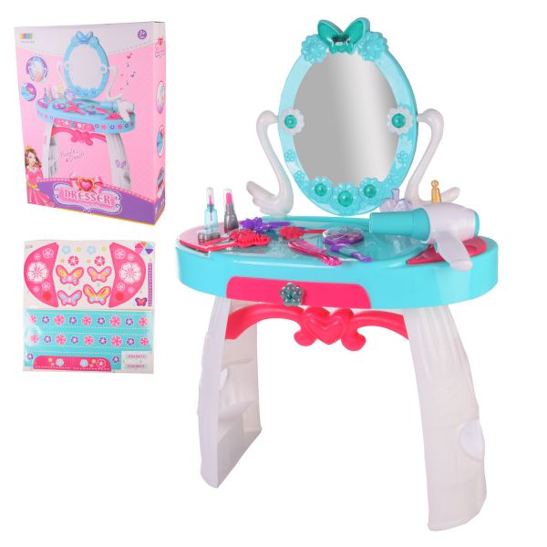 Дитяча іграшка для дівчинки трюмо туалетний столик арт. 8238, фен аксесуари 