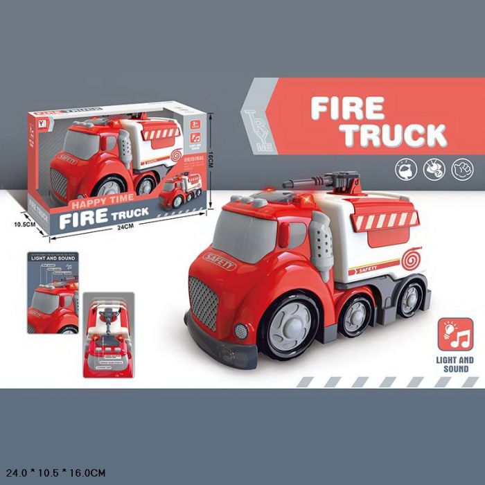 Дитяча іграшка машинка пожежна світлова та звукова, 98-317A, коробка 24*16*10,5см
