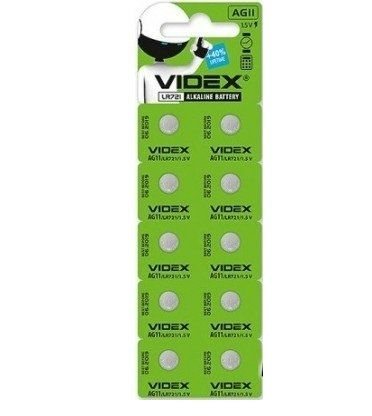 Батар часов Videx AG 11 (LR721) BLISTER CARD 10pcs