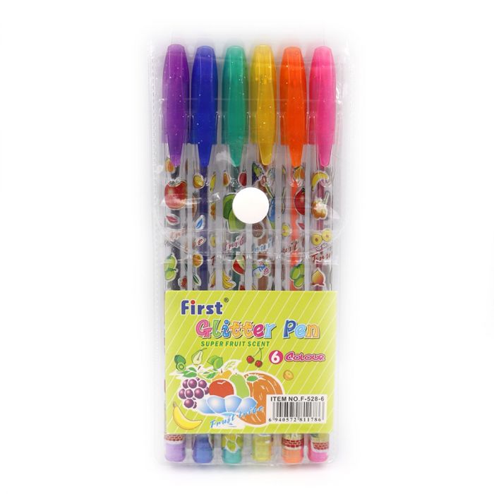 Набір гелевих ручок 528-6 Glitter pens 6шт PVC