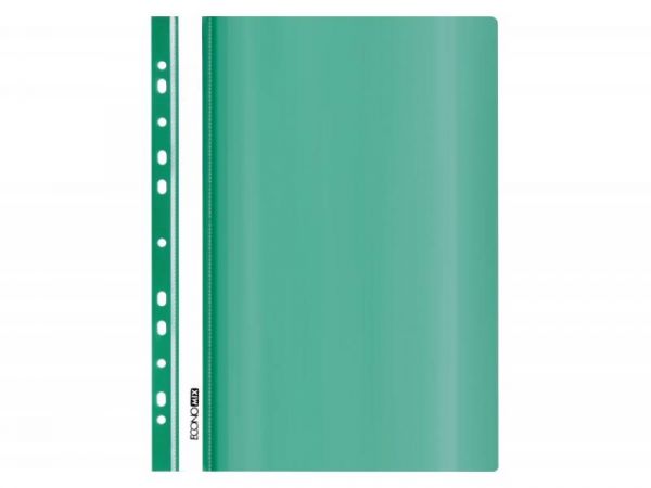 Папка пластикова швидкозшивач Eкономікс  510 A4 глянець з перфорацією, зелена E31510-04