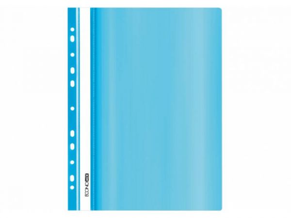 Папка пластикова швидкозшивач Eкономікс 510 A4 глянець з перфорацією, пастельна блакитна E31510-82