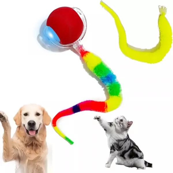 Іграшка для кота (кішки, кошеня) інтерактивний електричний м'яч,червоний-веселка, 3753