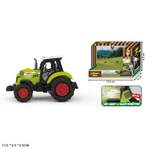 Дитяча іграшка машинка трактор світловий та звуковий, 550-1P, коробка 12*8,5*8см, на батар.