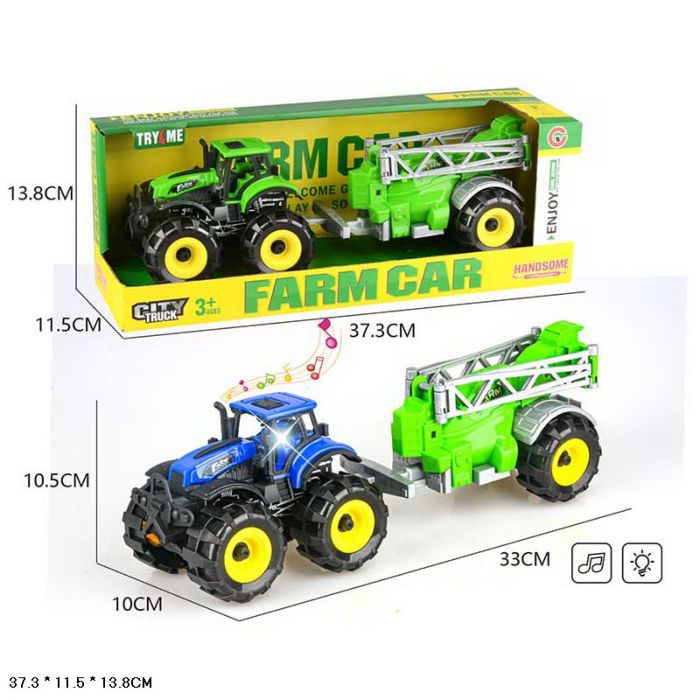 Дитяча іграшка машинка трактор інерційний, 9878-4C, 2 кольори, коробка 37,3*11,5*13,8см, батар.