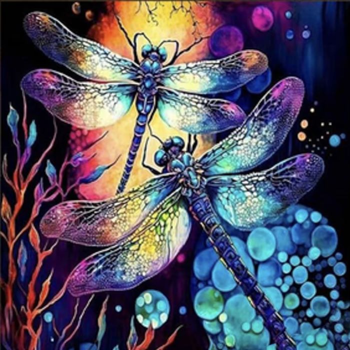 Набір для творчості алмазна вишивка картина мозаїка  Бабка з барвистим фоном розміром 30х30 см ME13816