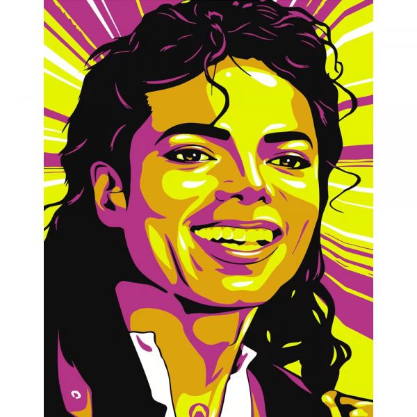 Живопис розпис картина за номерами Поп-арт Джексонрозміром 40х50 см DY244 без лаку