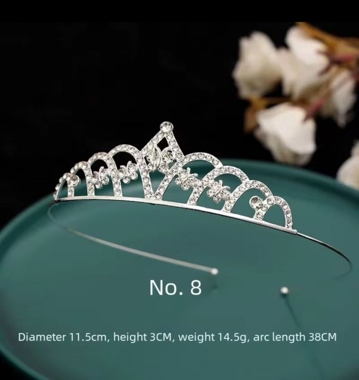 Діадема (тіара) корона N-8 колір срібро (silver), матеріал метал 48145 tiara