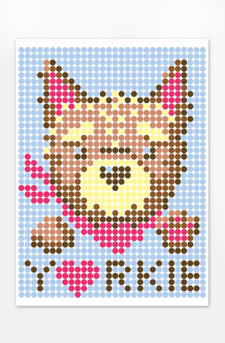 Аплікація - картина по номерам з наліпками (арт терапія) Йорк, 33х48см, 1200 стікерів  ( відео в описі)