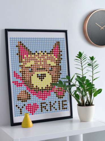 Аплікація - картина по номерам з наліпками (арт терапія) Йорк, 33х48см, 1200 стікерів  ( відео в описі)