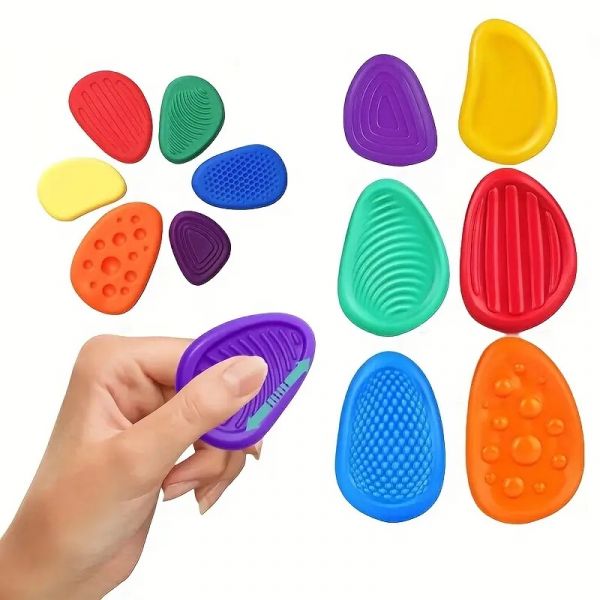 Сенсорні антистрес камінці 6шт для нейророзвитку,зняття стресу та тривожності,дрібна моторика 3952