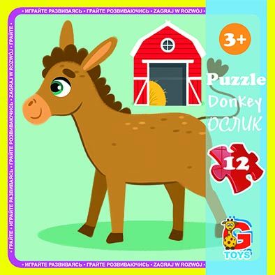 Дитячі пазли для малюка ТМ G-Toys із серії "Ферма", 12 ел. LA01