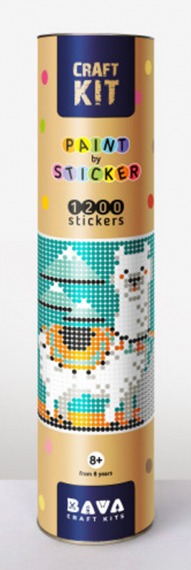 Аплікація - картина по номерам з наліпками (арт терапія) Лама, 33х48см, 1200 стікерів (відео в описі)