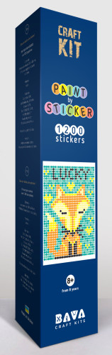 Аплікація - картина по номерам з наліпками (арт терапія) Лисичка, 33х48см, 1200 стікерів ( відео в описі )