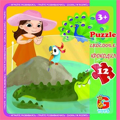 Дитячі пазли для малюка ТМ G-Toys із серії  "Зоопарк", 12 ел. LZ01
