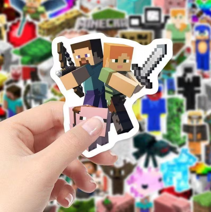 Наліпка зображення героїв гри Майнкрафт Minecraft  набір 100шт (4947) ціна за набір