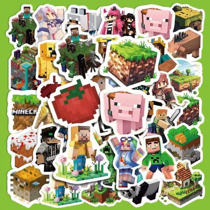 Наліпка зображення героїв гри Майнкрафт Minecraft  набір 100шт (4947) ціна за набір