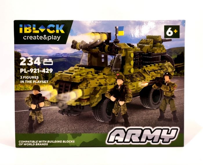 Дитяча іграшка конструктор військова машина IBLOCK арт. PL-921-429 (4) Армія, 234 деталі
