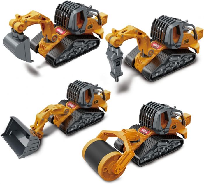 Дитяча іграшка машинка металева трактор з набором ковшів, звук, світло MY66-G1225D MING YUAN ®