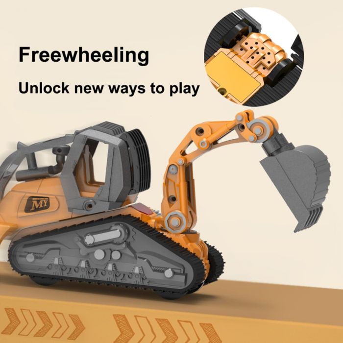 Дитяча іграшка машинка металева трактор з набором ковшів, звук, світло MY66-G1225D MING YUAN ®