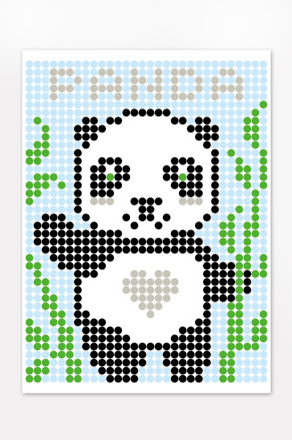 Аплікація - картина по номерам з наліпками (арт терапія) Панда, 33х48см, 1200 стікерів ( відео в описі )