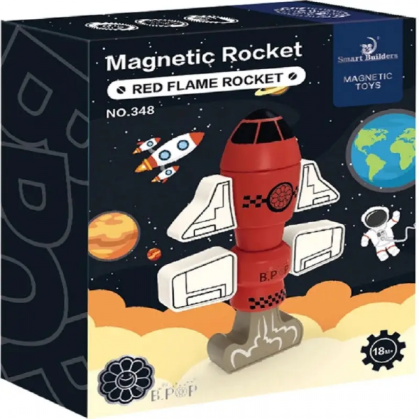 Дитяча іграшка конструктор магнітний ракета  8 деталей (348 MAGNETIC TOYS®)