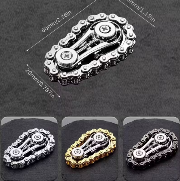 Антистрес іграшка спінер велосипедний ланцюг (4603) колір срібло