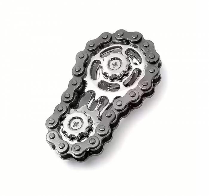 Антистрес іграшка спінер велосипедний ланцюг (4603) колір срібло