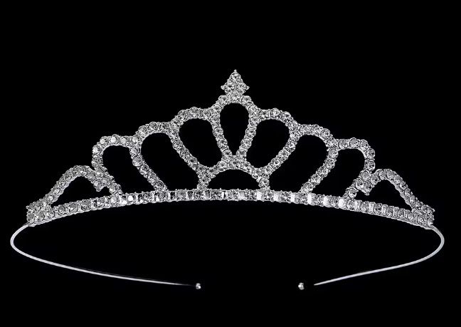 Діадема (тіара) корона колір срібло (silver), матеріал метал tiara 0743 відео в описі