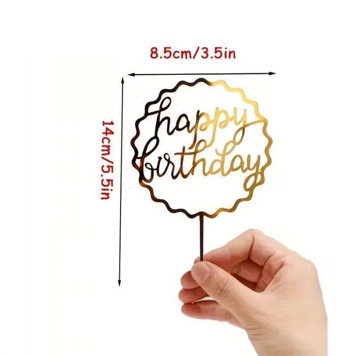 Акриловий топер для торта (4010) з днем народження, відео в описі 